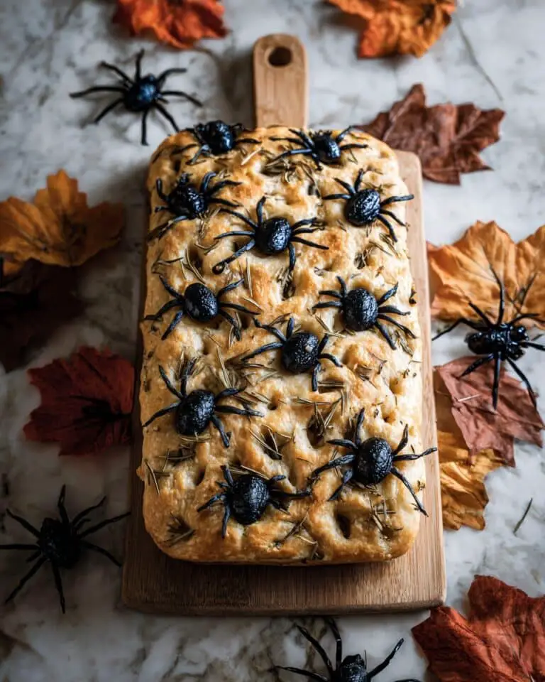 Black Olive Spider Focaccia Recipe