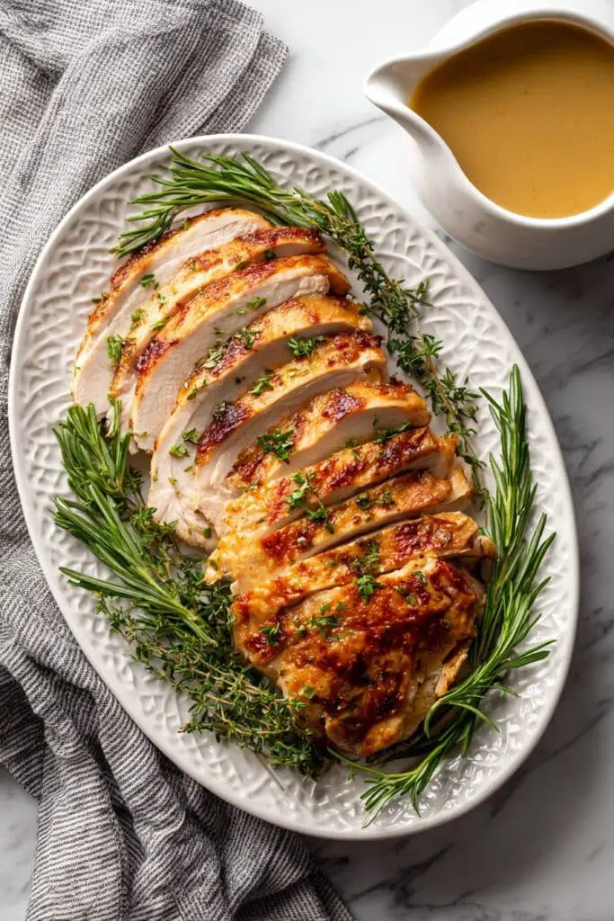 Roasted Turkey Breast with Herb Butter and Homemade Gravy Recipe