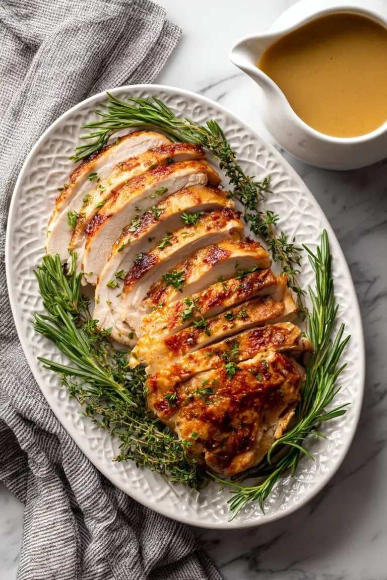 Roasted Turkey Breast with Herb Butter and Homemade Gravy Recipe