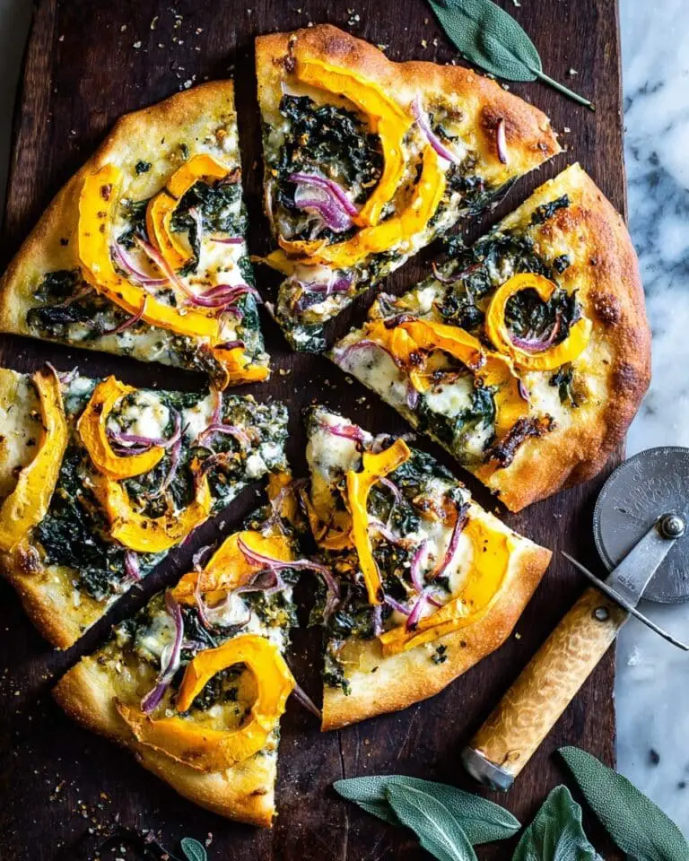 Butternut Squash and Sage Pizza with Caramelized Onions and Burrata Recipe
