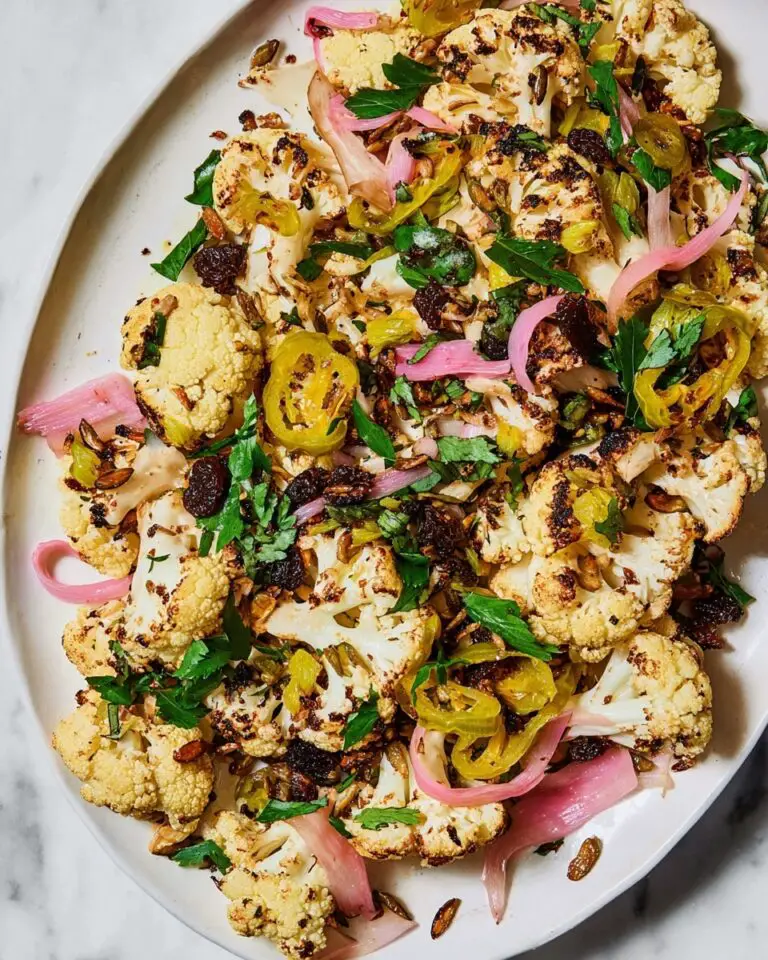 Roasted Cauliflower Salad with Dried Cherries, Nuts, and Lemon Zest Recipe