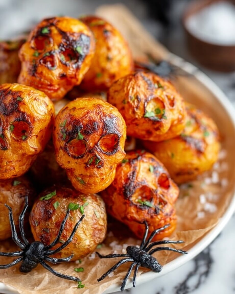 A close-up shows a small, orange-red, round snack with a hollow, lattice-like texture held by a fork above a white bowl filled with smooth white creamy dip sprinkled with small green herbs. Below, part of a white plate holds more of the same round snacks, which are lightly browned and speckled with herbs. The background is blurred with a black and white patterned cloth, and the overall scene is bright and sharp, focusing on the detailed texture of the snack and creamy dip. photo taken with an iphone --ar 4:5 --v 7