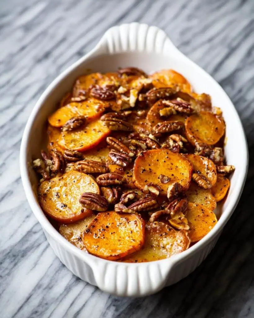 Roasted Yams with Maple Pecans Recipe
