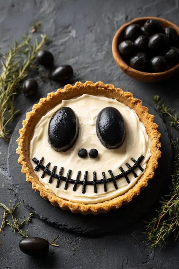 Halloween Jack Skellington Ricotta Olive Tarts Recipe