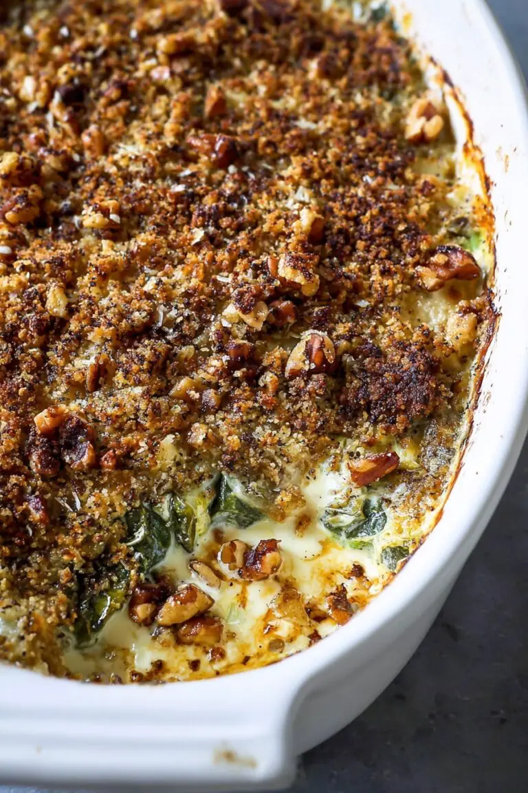 Brussels Sprouts Gratin with Pancetta Mushrooms and Pecans Recipe