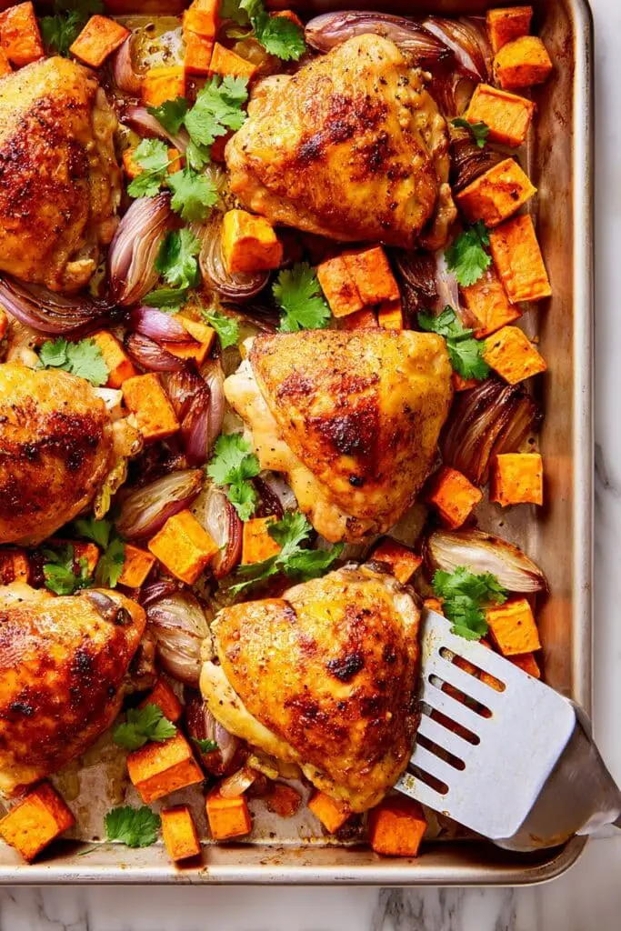 Sheet-Pan Miso Chicken & Sweet Potatoes Recipe