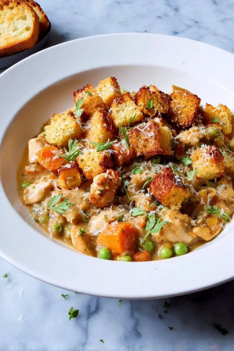 Garlic Bread-Topped Chicken Pot Pie Recipe
