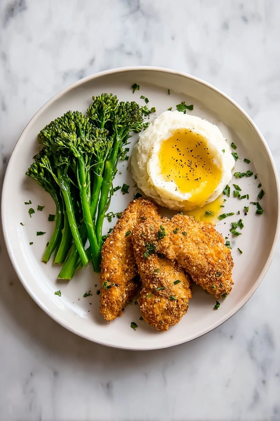 The image shows a close-up of several pieces of breaded fried chicken on a white plate. Each piece is covered in a crispy, golden-brown coating with a rough, crunchy texture. There is a light sprinkle of green herbs scattered over the chicken, adding fresh color contrast. The chicken pieces overlap slightly, giving a sense of abundance, and the plate rests on a white marbled surface. photo taken with an iphone --ar 2:3 --v 7 - Homemade Shake and Bake Chicken, crispy homemade chicken coating, easy shake and bake chicken, flavorful baked chicken recipe, homemade chicken seasoning mix
