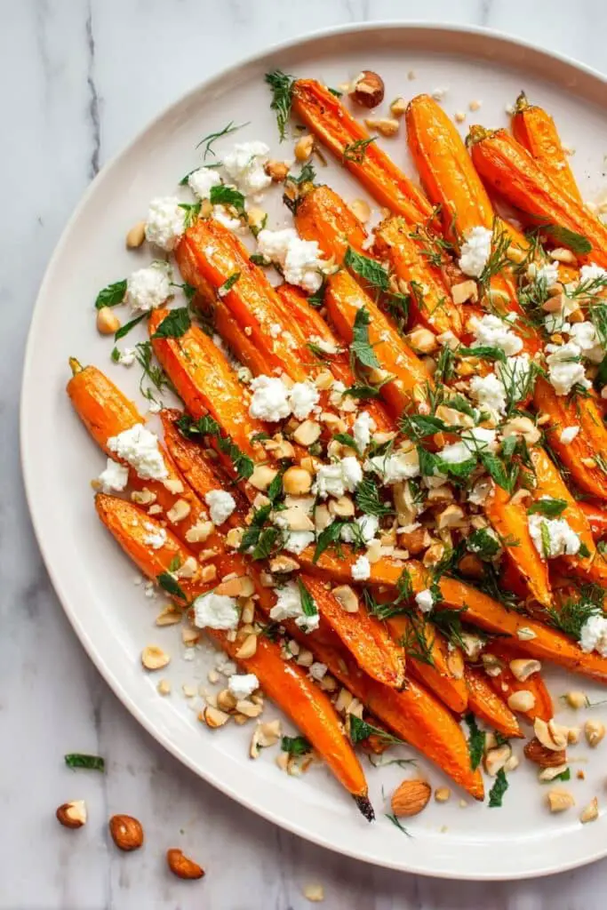 Maple Roasted Carrots with Hazelnuts and Goat Cheese Recipe