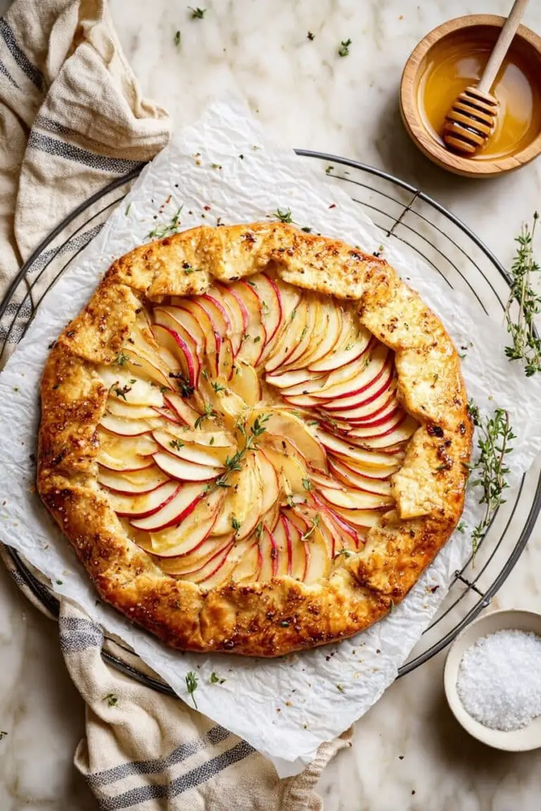 Apple Cheddar Galette with Honey and Thyme Recipe