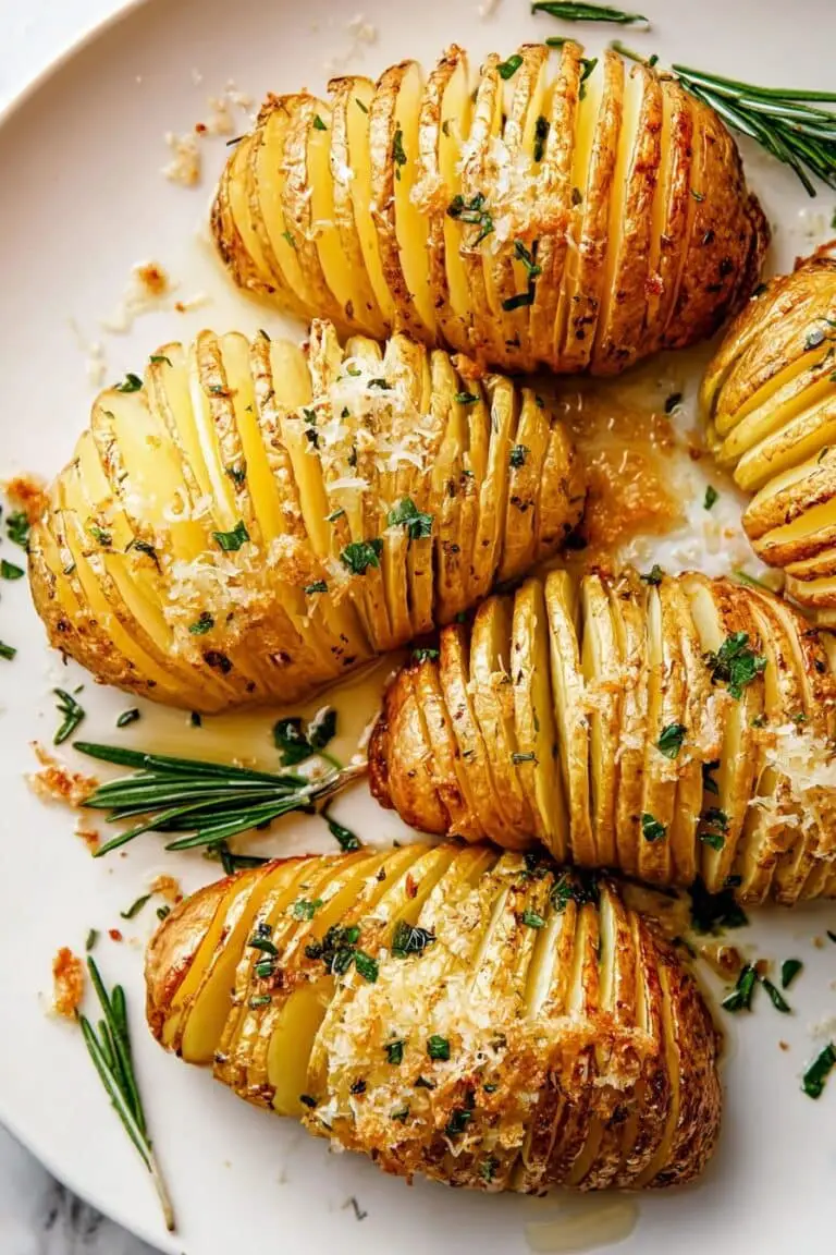 Hasselback Potatoes with Herb Butter and Parmesan Recipe
