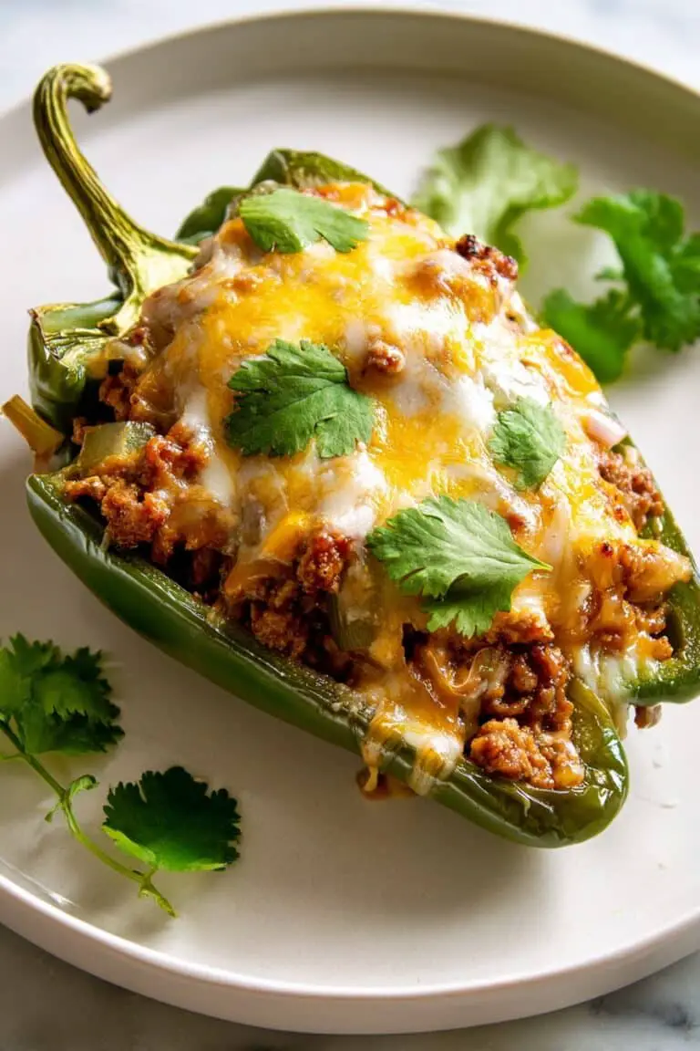 Beef and Rice Stuffed Poblano Peppers Recipe