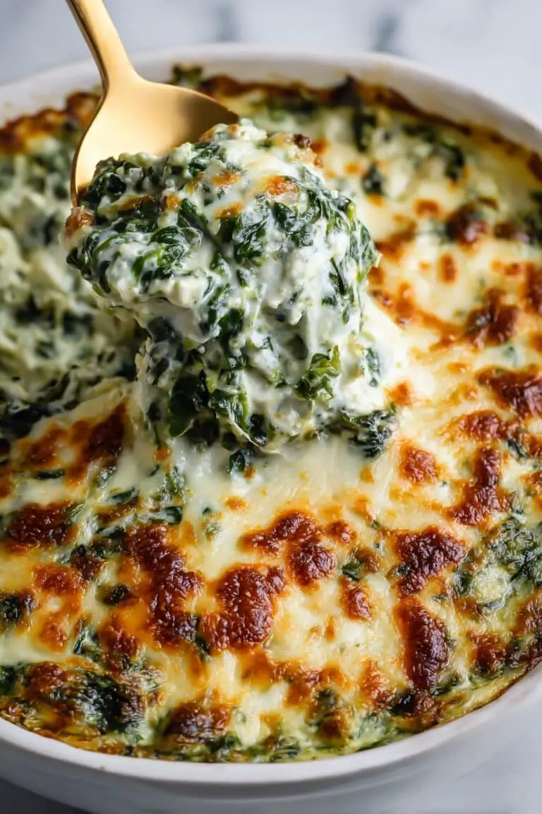 Spinach Gratin with Pancetta and Three Cheeses Recipe