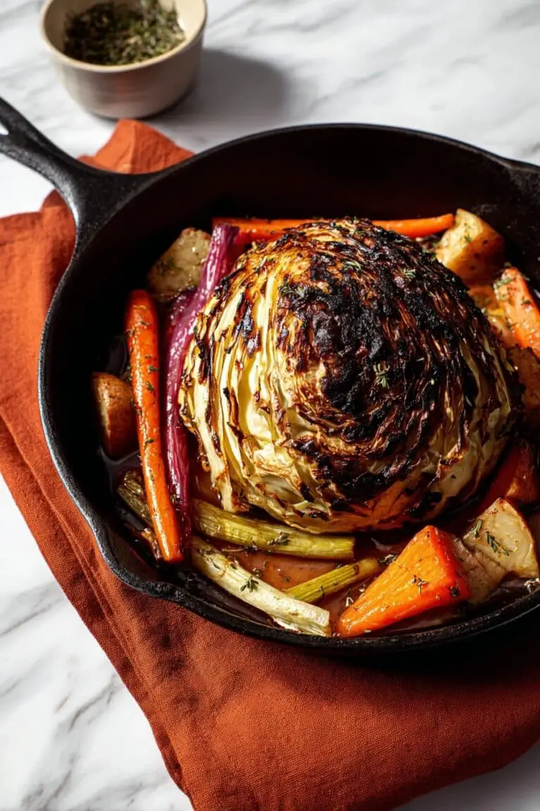 Whole Roasted Cabbage with Herb Gravy Recipe