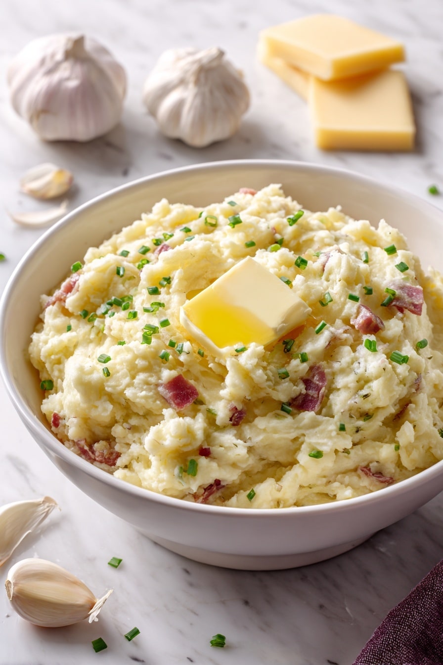 Crockpot Garlic Mashed Potatoes Recipe