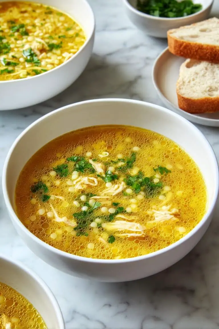 Italian Penicillin Soup with Egg and Pasta Recipe