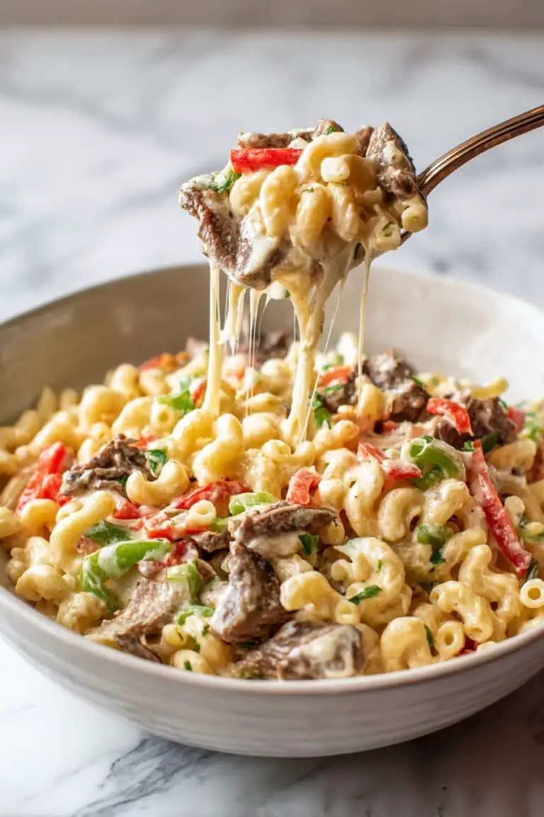 Beef and Mushroom Philly Cheesesteak Pasta Recipe