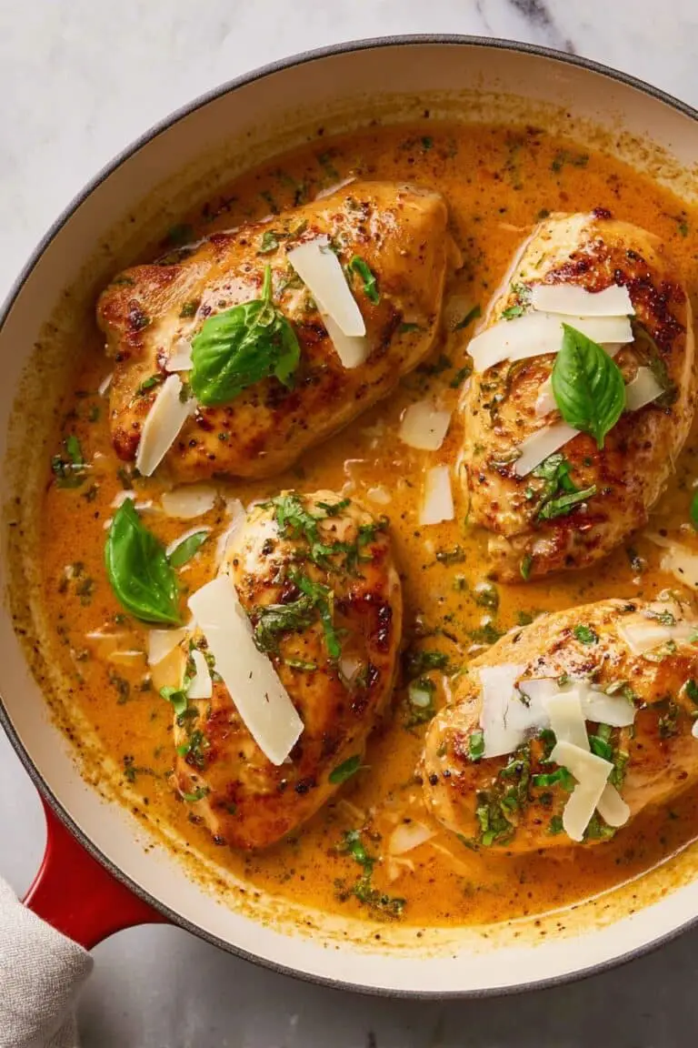 Creamy Pumpkin Parmesan Chicken Skillet Recipe