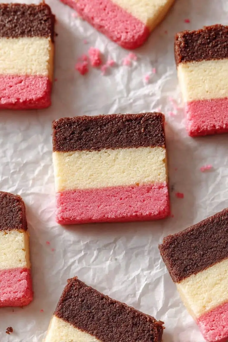 Neapolitan Cookies with Strawberry and Chocolate Layers Recipe