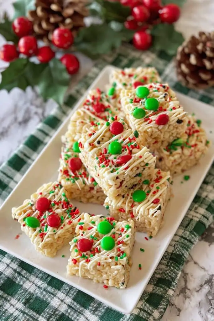 White Christmas Marshmallow Rice Bubble Slice Recipe