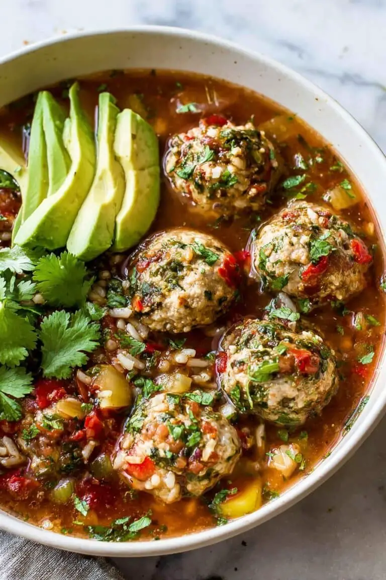 Albondigas Soup with Meatballs and Vegetables Recipe