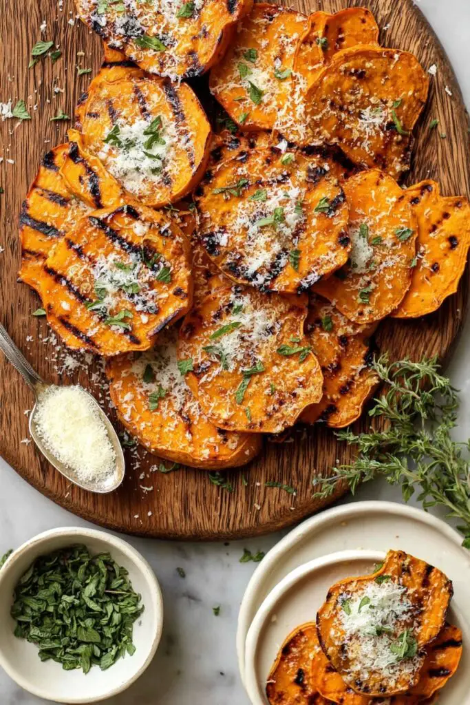 Crispy Smashed Sweet Potatoes Parmesan Recipe