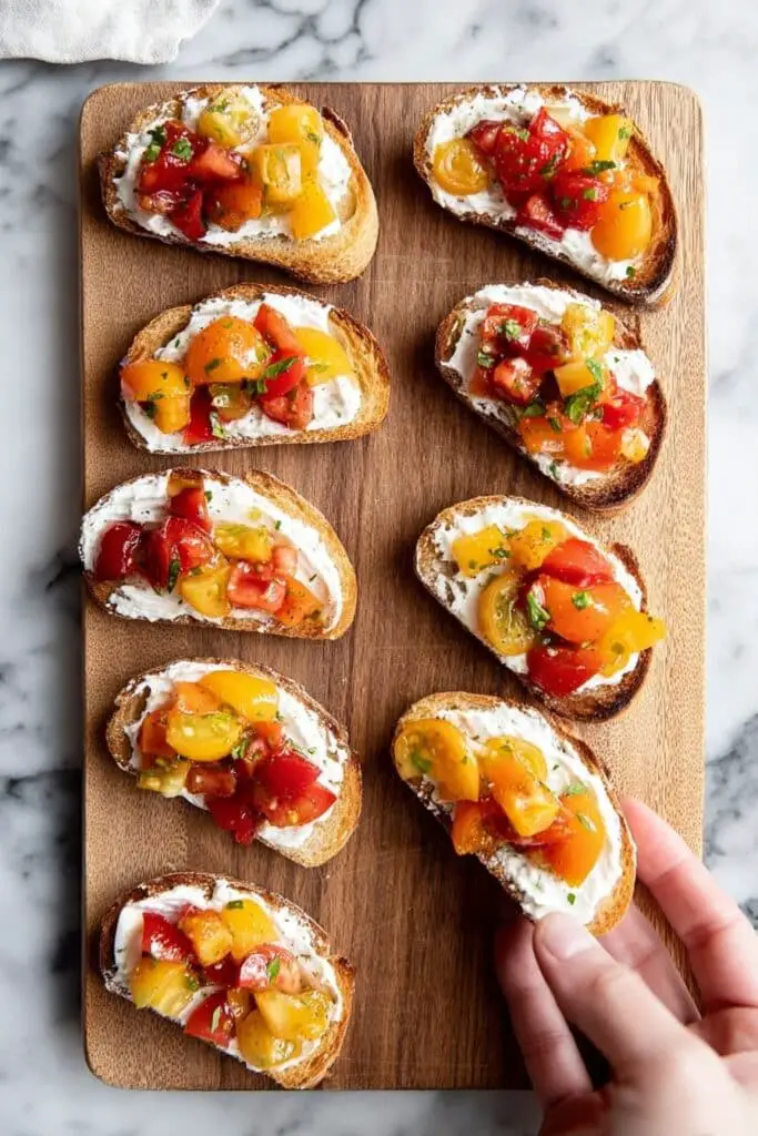 Whipped Ricotta Crostini with Cherry Tomatoes Recipe