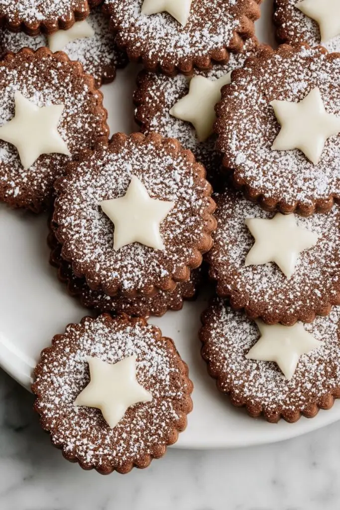 Gingerbread Linzer Cookies with White Chocolate Recipe