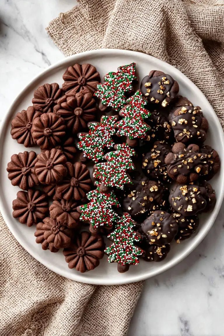 Chocolate Spritz Cookies with Chocolate Drizzle Recipe