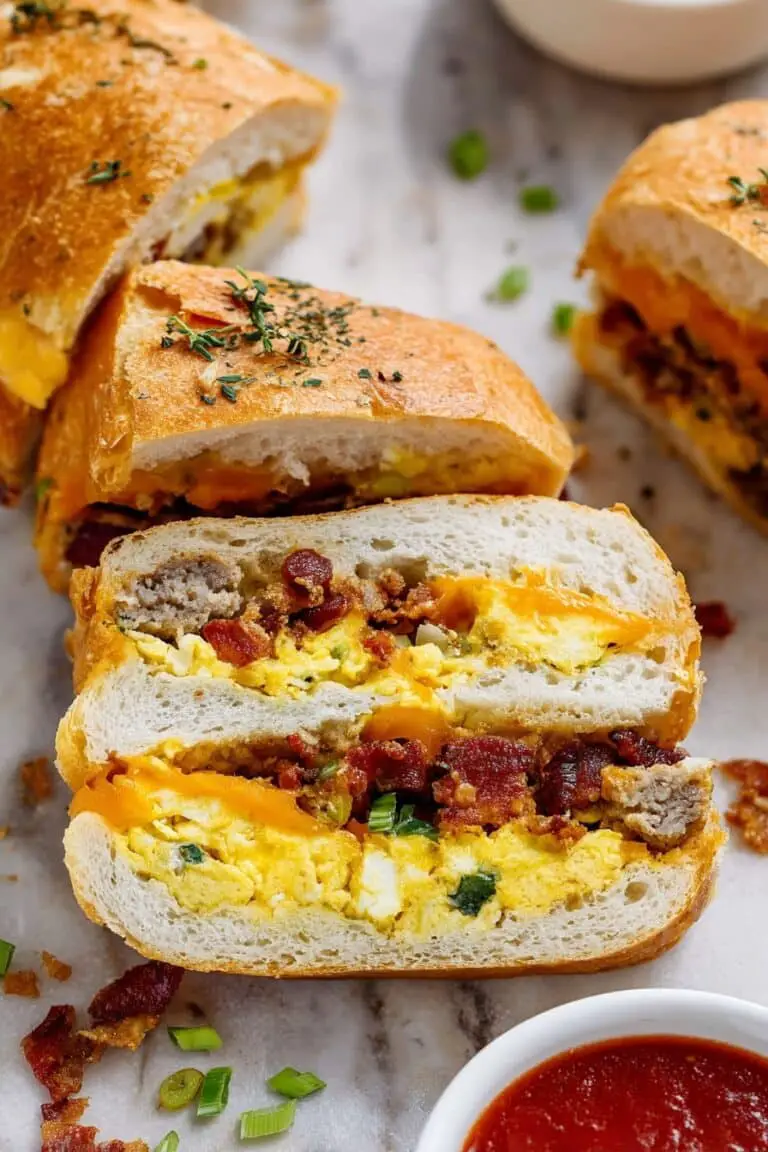 Breakfast Stromboli with Eggs and Bacon Recipe