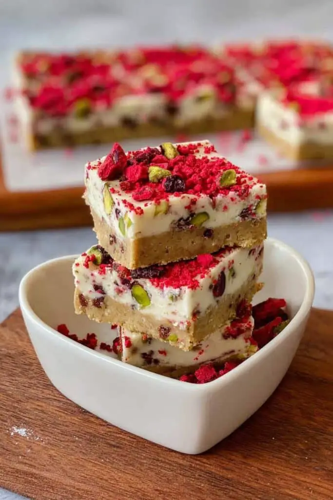 Cranberry Pistachio White Chocolate Slice Recipe