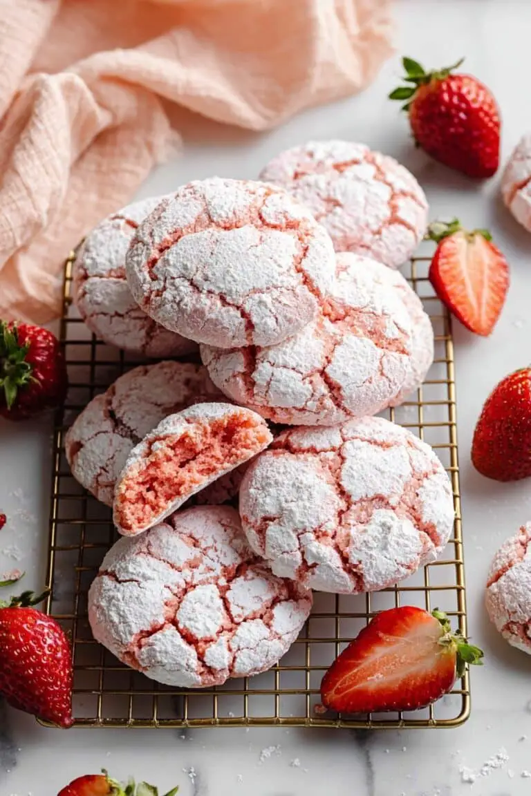 Strawberry Crinkle Cookies Recipe