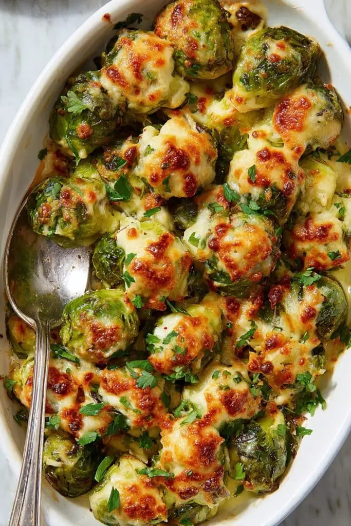 Smashed Brussels Sprouts with Cheese Recipe