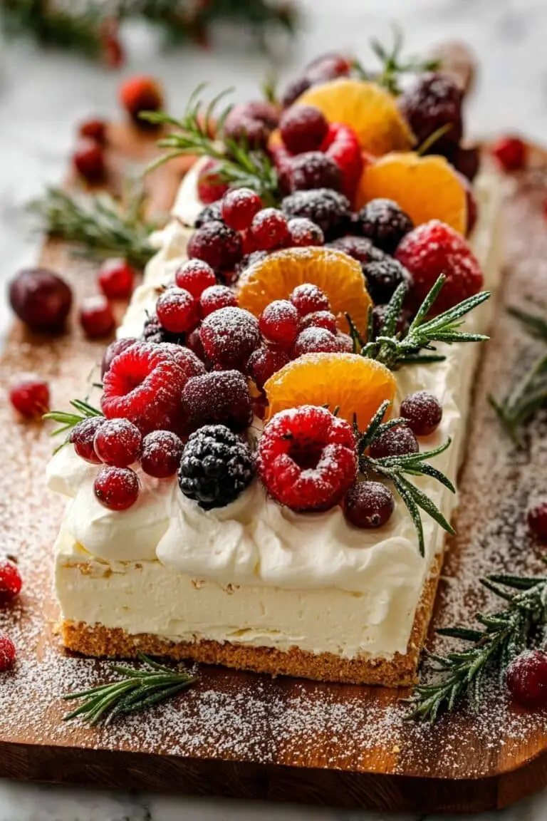 Christmas No-Bake Cheesecake Slab Recipe