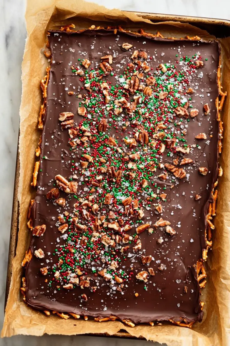 Pretzel Toffee with Chocolate and Toppings Recipe
