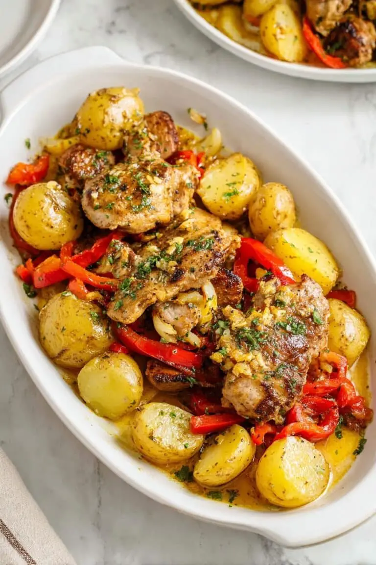 Chicken Scarpariello with Potatoes and Cherry Peppers Recipe