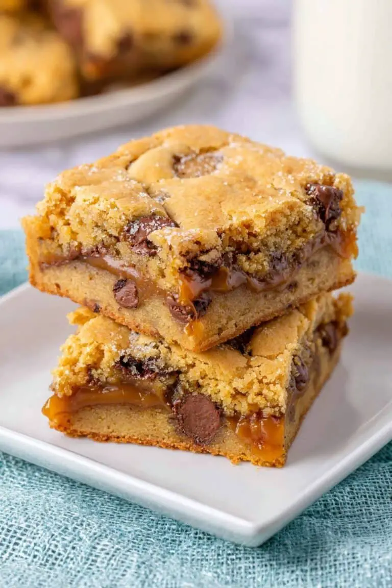 Salted Caramel Chocolate Chip Cookie Bars Recipe
