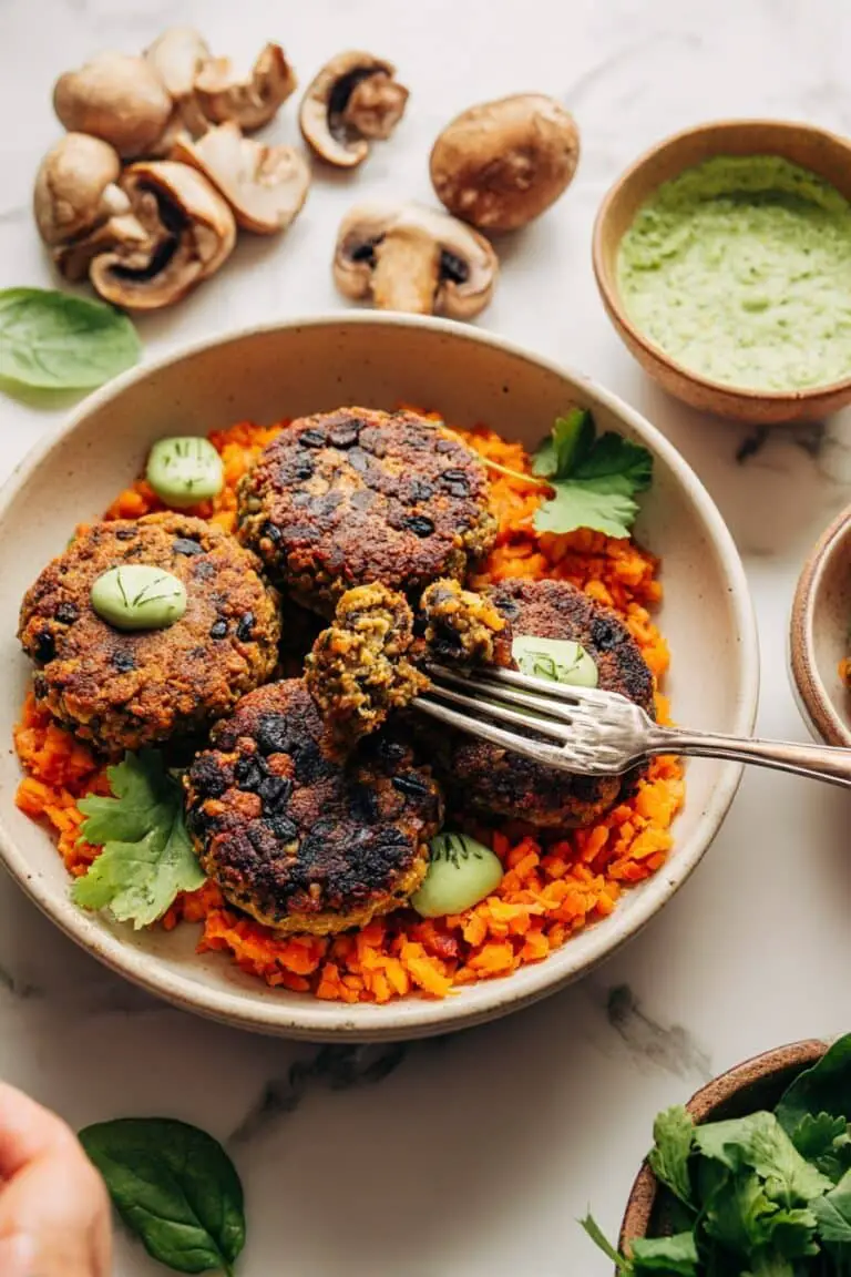 Spicy Black Bean Mushroom Fritters Recipe
