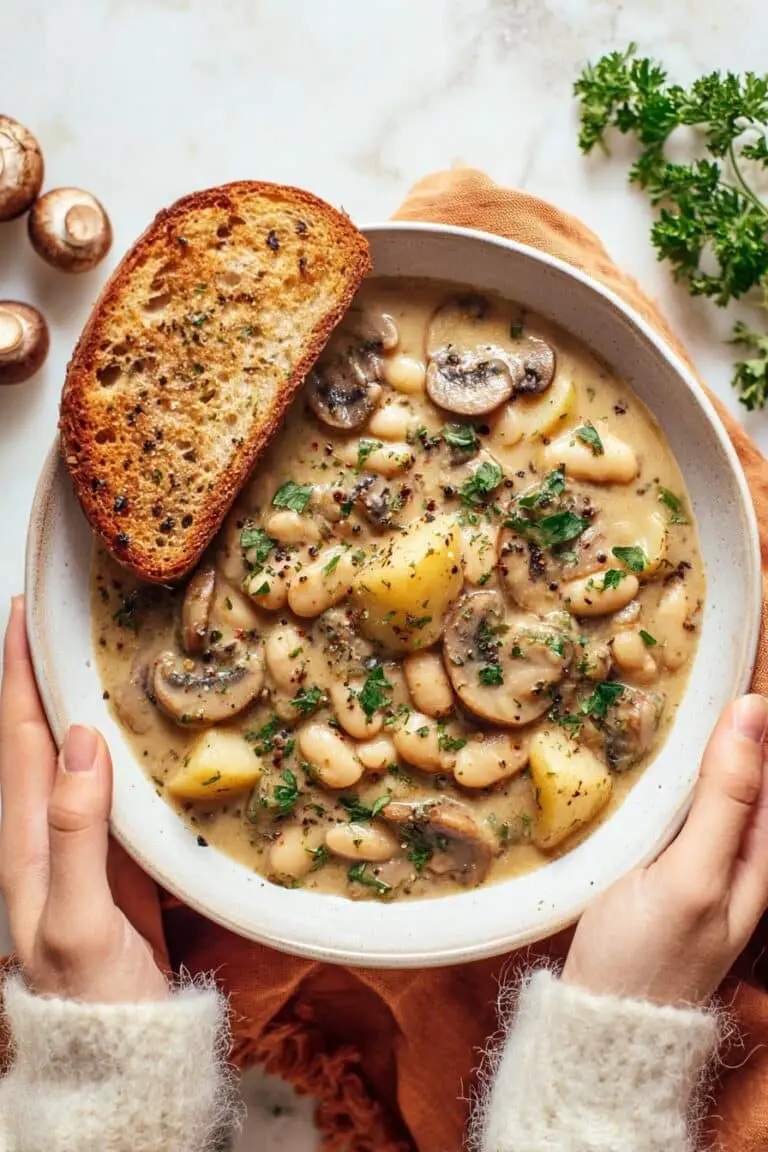 Vegan White Bean Mushroom Stew Recipe