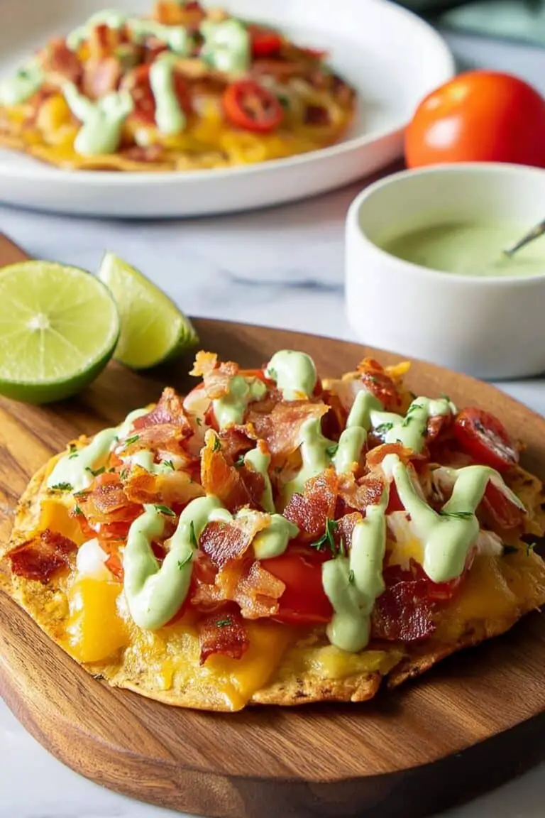 BLT Flatbread Pizza with Avocado Drizzle Recipe