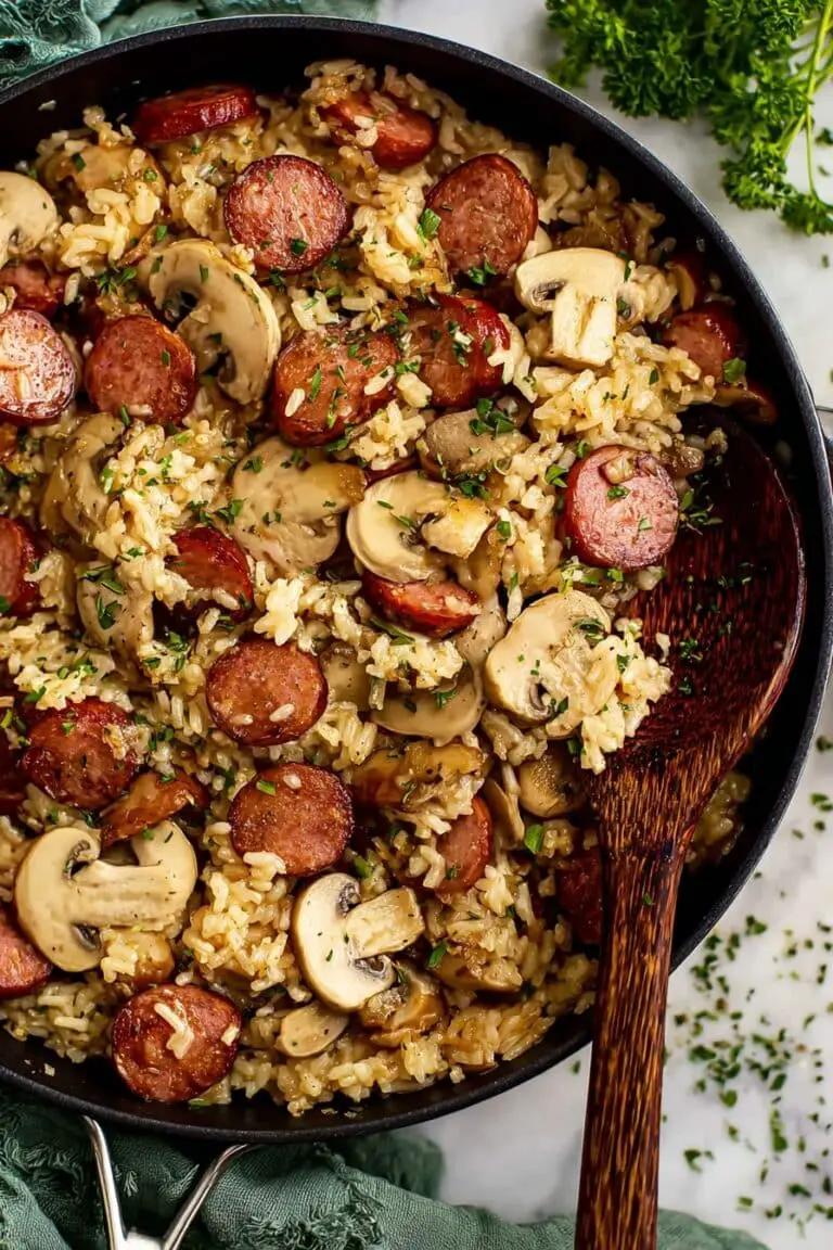 Sausage and Mushroom Skillet Rice Recipe